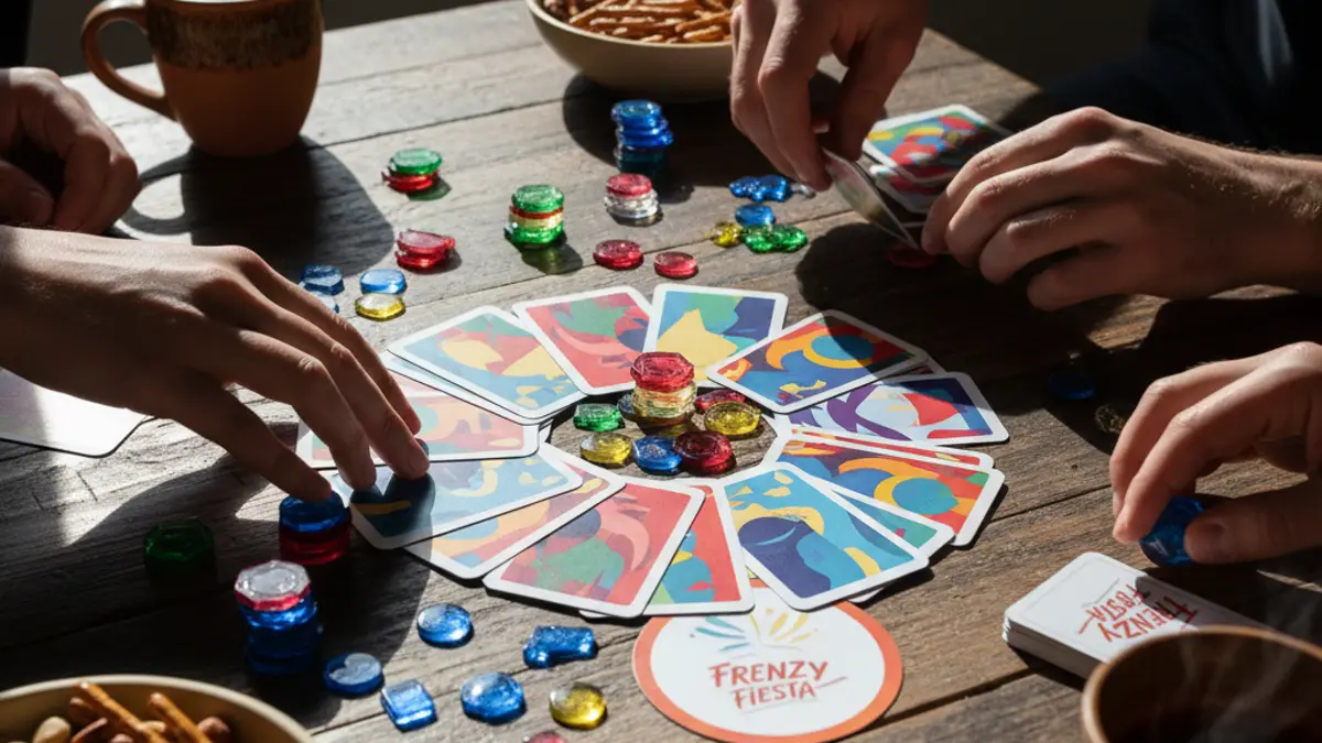 Vrienden spelen een vlot bordspel aan een gezellige tafel