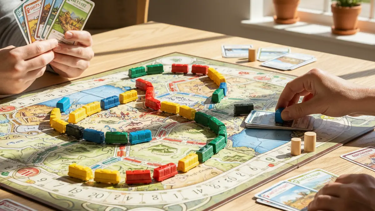 Vrienden rond de tafel tijdens het spelen van een toegankelijk bordspel