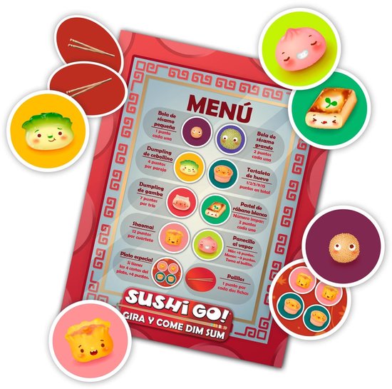 SnelShoppen - Devir Sushi Go Gira en Come Bordspel voor Kinderen en Volwassenen, 2 tot 6 Spelers, Snelle Spelletjes van 20 Minuten, Japans Thema, Gesc