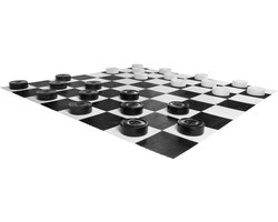 XXXL Giga Damspel (Checkers, 8x8 vakken) - 25 cm Stenen - UV-Beschermd - Met Nylon Speelmat 262 x 262 cm