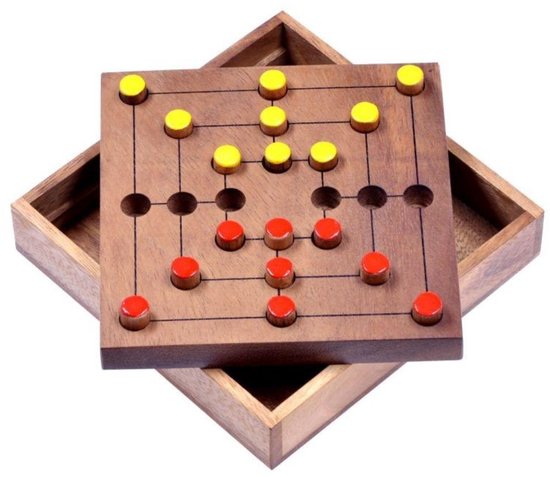 Mill – Handgemaakt Houten Strategisch Denkspel Spelers | Molenspel | Klassiek Bordspel | Cadeau voor het Gezin | Uit de Oude Doos