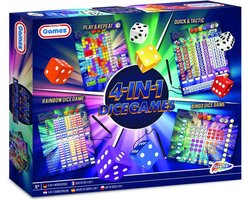 Grafix 4-in-1 Dobbelspellen | Gezelschapsspel voor kinderen en volwassenen | Combinatie van tactiek- en geluk
