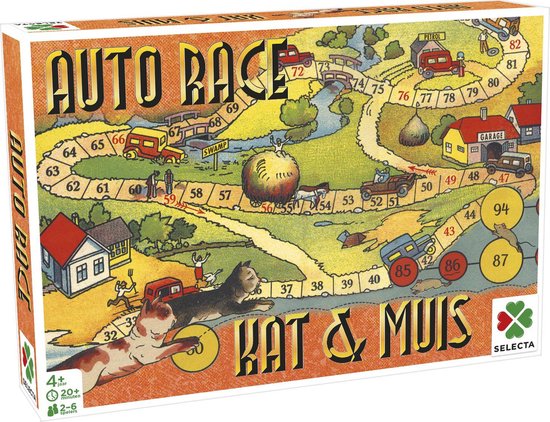 Tactic Spellen van Toen: Auto Race / Kat & Muis – Bordspel – Familiespel – jaar – 2-6 spelers