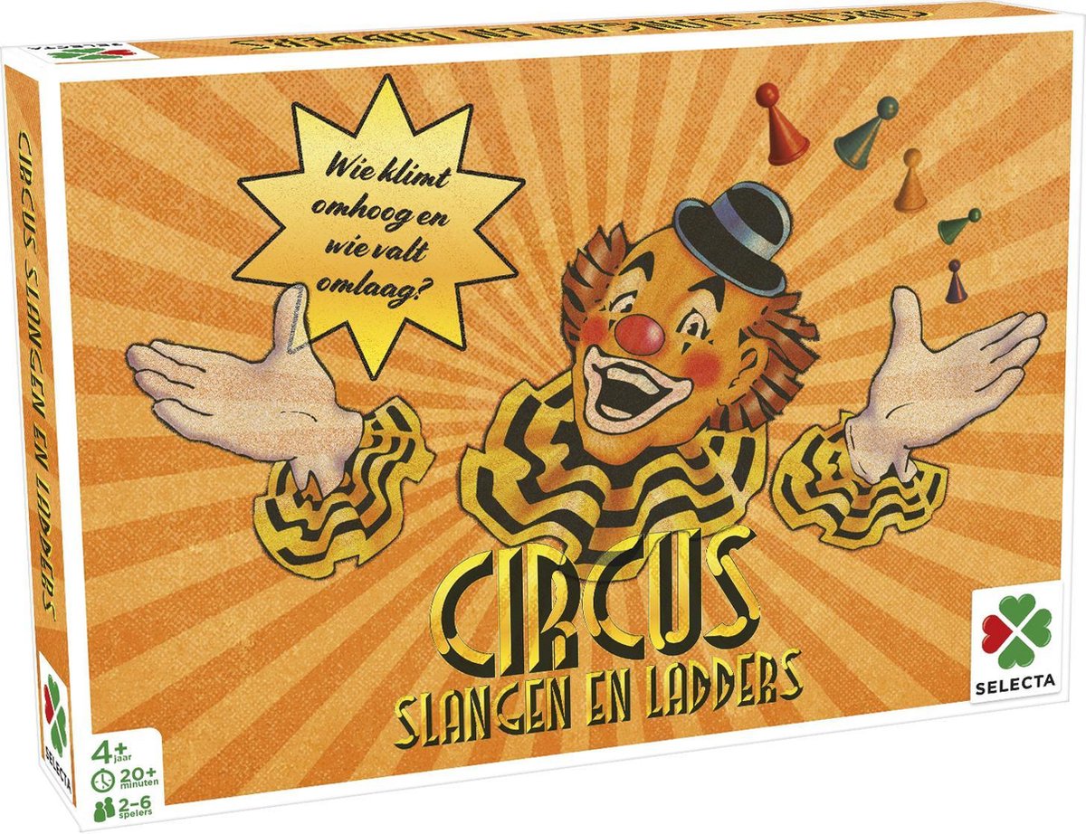 Tactic Spellen van Toen: Circus / Slangen en Ladders – Jeu de société – Jeu familial – Dès 4 ans – 2-6 joueurs