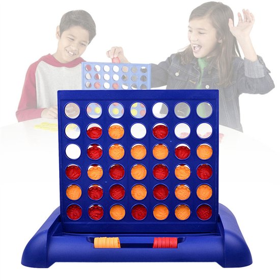 Vier Op Een Rij - Klassiek Bordspel - Educatief & Leuk Strategiespel - Voor Kinderen & Volwassenen - Familie Gezelschapsspel - Meerkleurig - 1 stuks -22.2x18.8x16cm