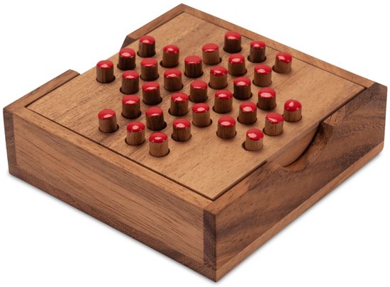 Solitaire – Handgemaakt Houten Bordspel Speler | Klassiek Pegspel | Rustgevend Denkspel | Cadeau voor Volwassenen | Uit de Oude Doos