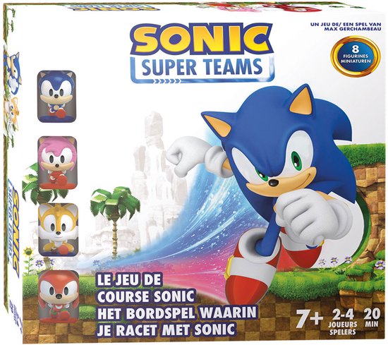 Sonic Super Teams Bordspel - Race met Sonic en vrienden - Inclusief 8 miniaturen