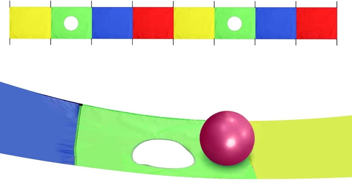 Speel Parachute - Samenwerkingsspel - Buitenspellen - Met Handvatten - 540x90cm - Regenboog
