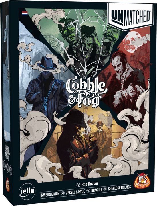 White Goblin Games - Unmatched: Cobble & Fog - expertspel - 2 tot 4 spelers - 20 minuten - jaar - Met de helden: Dracula, Jekyll & Hyde, Invisible Man en Sherlock Holmes