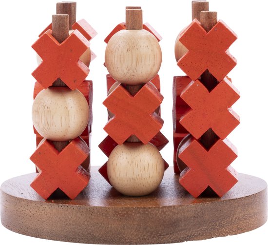 Tic Tac Toe (Medium) – Houten 3 op een Rij Spel – Boter, Kaas en Eieren – Klassiek Denkspel – 2 Spelers – Compact Formaat – Engelhart