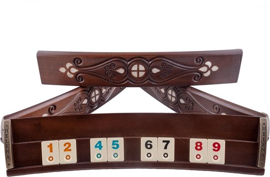Handgemaakte Ovale Rummy Speelset - Okey - Luxe uitgave - Inclusief Tas - Rummi - Bordspel - Okey Takimi