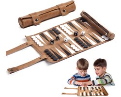 Donkerbruin — AHD® Backgammon - 51cm x 26cm x 1cm - Backgammon Koffer - Backgammon Reiseditie - Backgammon Hout