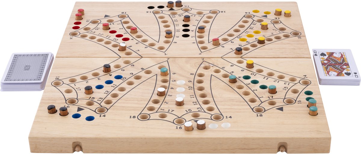 Jeu de Toc XL Pliable 6 Joueurs – Jeu de Plateau en Bois – Jeu de Stratégie Extra Large – Jeu de Société pour 2 à 6 Joueurs – Jeu de Plateau Facile à Transporter – Engelhart