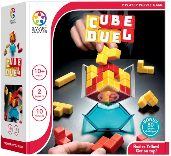 SmartGames Cube Duel - Strategisch 3D Blokkenspel - 80 Educatieve Uitdagingen - Solospel & 2 Spelers - Vanaf 10 Jaar