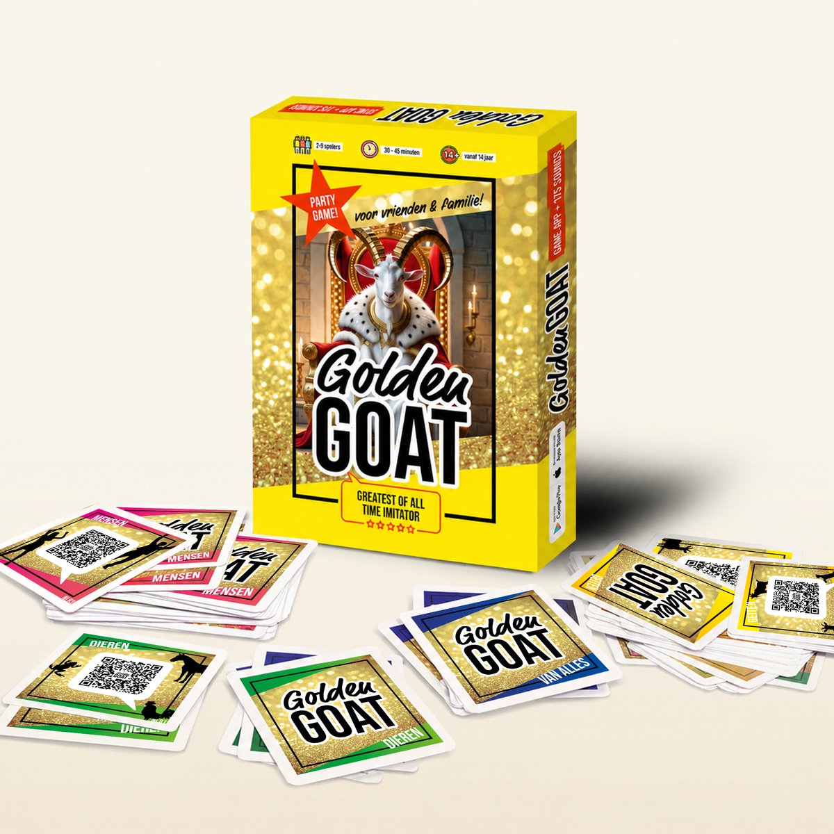 Golden Goat Games - Golden GOAT - Partygame | 176 Cartes | Jeu Sonore Hilarant | Jeu en Famille & Entre Amis | 14+