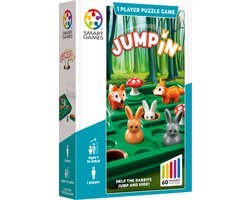 SmartGames Jump In' - Logisch Denkspel - 60 Uitdagingen - Compact Reisspel & Solospel - Vanaf 7 Jaar - Konijnen, vossen - Herfst in het bos