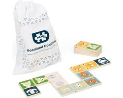 BigJigs houten dieren domino spel - FSC bosdieren educatief speelgoed.