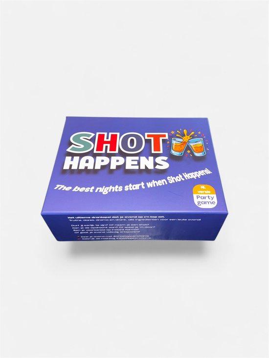 Shot Happens - Le jeu à boire convivial par excellence - 4 verres à shot inclus - Plus de 200 cartes de jeu