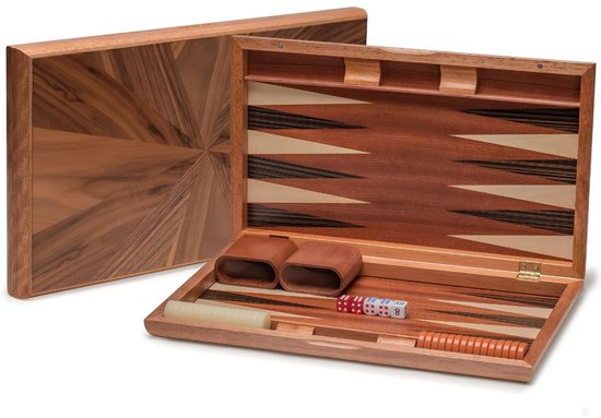 SP® Backgammon - Backgammon Koffer - Luxe Reiseditie - Bruin - 43cm x 25cm x 1cm