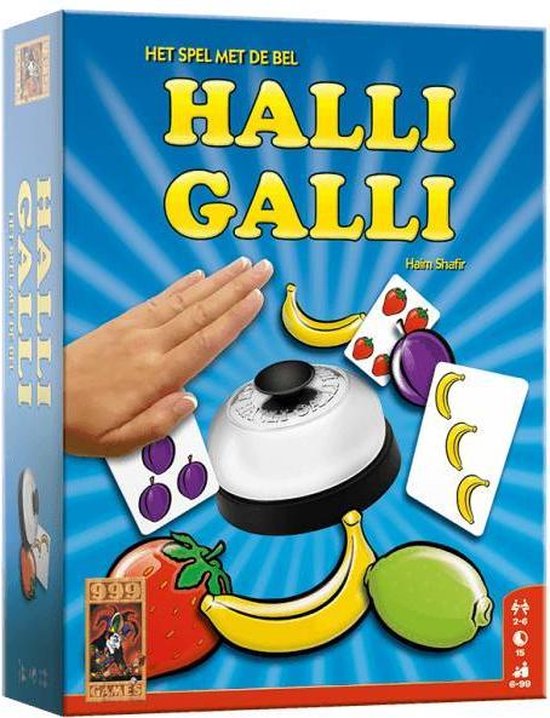 999 Games - Halli Galli - Jeu d'action - Le jeu avec la sonnette - Jeu pour enfants - Jeu de société - Jeu familial - Jeu de réflexes - Petit cadeau