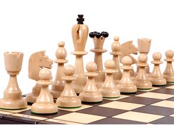 Houten Schaakspel – Opvouwbaar Schaakbord met Stukken – Toernooiformaat – 100mm Koning – 40mm Velden – Russisch Model – Pools Handwerk