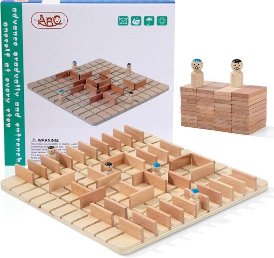 Schaakstenen - Hout - Bordspel -4 spelers - Educatief Strategiespel - Voor Kinderen jaar