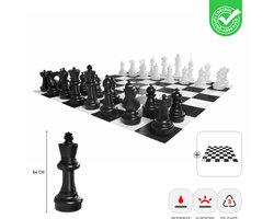 XL Groot Schaakspel - 64 cm - Topkwaliteit - 2 delig Professioneel - Met nylon mat