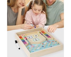 Kerstspeelgoed voor kinderen, leuk balspel met het ontbinden van getallen, rekentraining voor baby's, vroege educatie, houten speelgoed