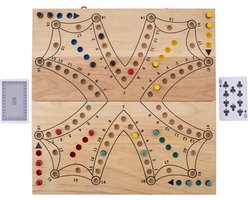 Toc Spel XL Opklapbaar 4 Spelers – Houten Bordspel – Extra Groot Strategiespel – Reisvriendelijk Gezelschapsspel – 2 tot 4 Spelers – Engelhart