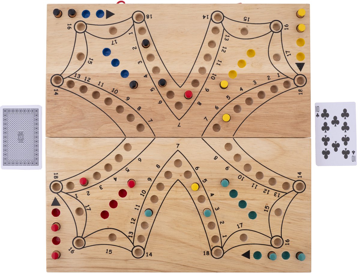 Jeu de Toc XL Pliable 4 Joueurs – Jeu de Plateau en Bois – Jeu de Stratégie Grand Format – Jeu de Société Facile à Transporter – 2 à 4 Joueurs – Engelhart