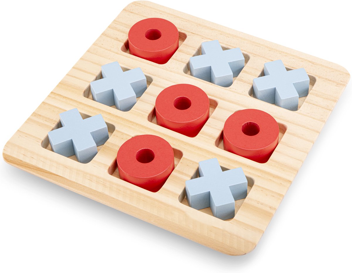 Woet® Jeu de Morpion en Bois - Jeu de Plateau Tic-Tac-Toe Classique pour Enfants - Jouet Éducatif - FSC - Dès 3 Ans