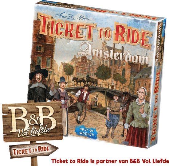 Ticket to Ride Amsterdam – Nederlandstalig Bordspel tot 4 spelers - Snel strategisch spel jaar - Speel in 17e-eeuws Amsterdam