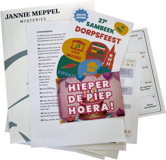Jannie Meppel Mysteries: Drama op het Dorpsfeest - Moordspel & Detectivespel - Escape Roomspel voor thuis - Fictief moordmysterie