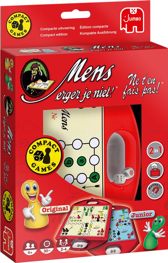 Jumbo - Mens Erger Je Niet - Reiseditie - Compact Reisspel - jaar