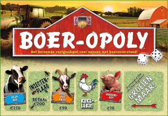 Opoly Boer-opoly - Humoristisch vastgoed spel in het Belgisch