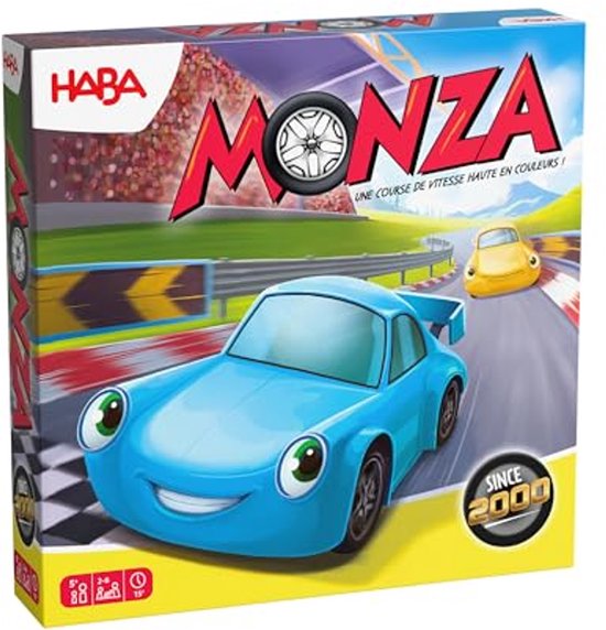 Haba jeu de société Monza 2.0 - jeu familial de course et stratégie.