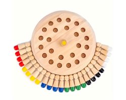 Livé® Houten Memory Matchstick Schaakspel – Educatief Geheugen Reisspel - Montessori speelgoed