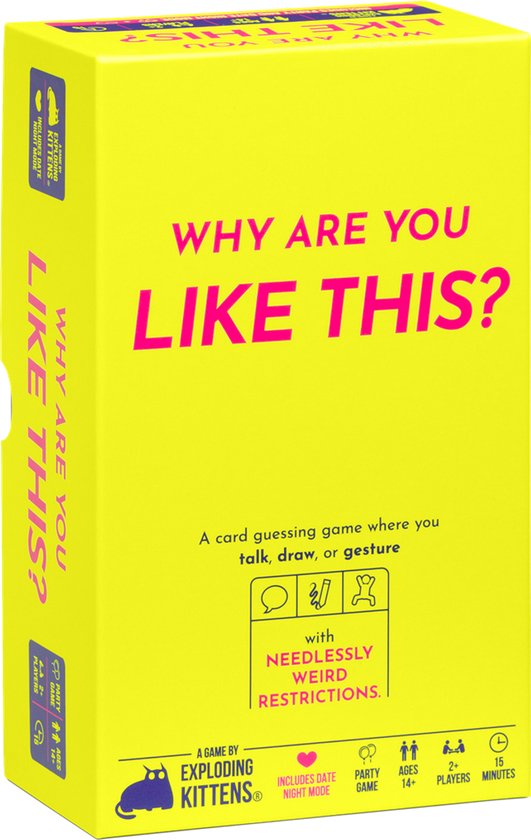 Why Are You Like This? - Hilarisch Engelstalig Partyspel - Speel met 2 Personen of in Teams - jaar - Exploding Kittens