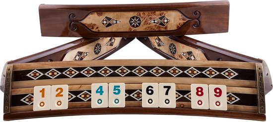 Handgemaakte Ovale Rummy Speelset - Okey - Luxe uitgave - Inclusief Tas - Rummi - Bordspel - Okey Takimi