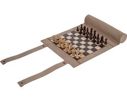 Philos reisspel schaak backgammon dammen magnetisch kunstleer set.
