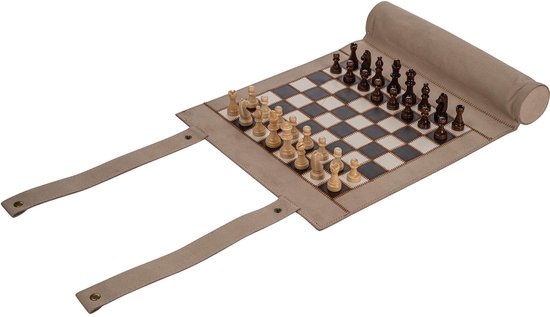 Philos jeu de voyage magnétique: échecs, backgammon et dames en similicuir.