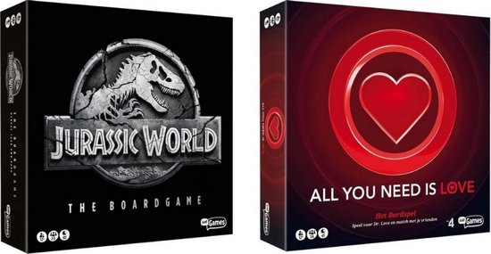 Spellenbundel - 2 Stuks - Jurassic World the boardgame & All You Need Is Love Bordspel