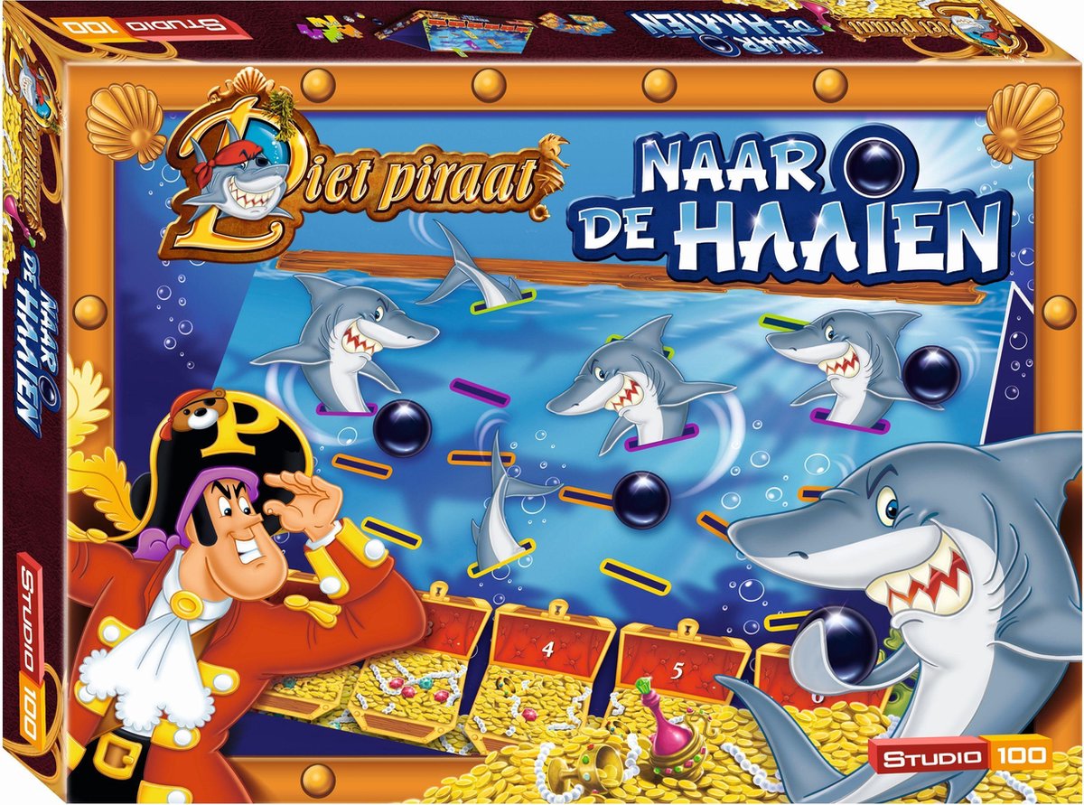 Naar de haaien Piet Piraat | Jeu de société | Jeu pour enfants