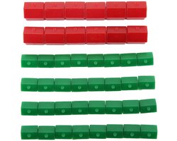 Dailygoods- Vervangingsonderdelen - 12 Rode Huizen / 32 Groene Huizen - Bordspellen - Duurzaam Plastic - Lichtgewicht - Slijtvast - Bordspelhuizen