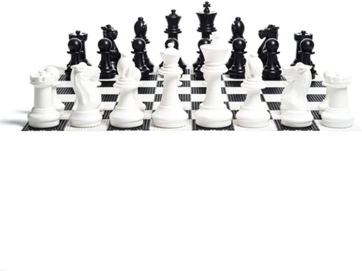 Jeu d'échecs XXL – Roi 41 cm – Résistant à l'eau – Inclus 2 sacs de transport
