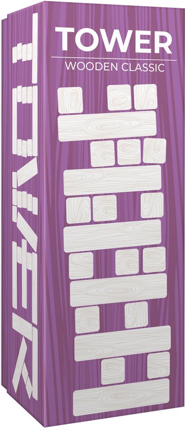 Tactic Wiebeltoren – Bordspel – Classic Games – Houten Stapelspel – 48 Blokken – jaar