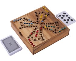 Toc Spel 4 Spelers – Houten Bordspel – Klassiek Strategiespel – Gezelschapsspel voor 2 tot 4 Spelers – Reisvriendelijk Bordspel – Engelhart