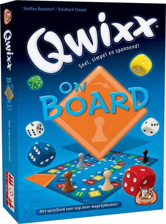 White Goblin Games - Qwixx On Board - Dobbelspel - 2 tot 4 spelers - Variant van Qwixx - jaar - Qwixx met een speelbord