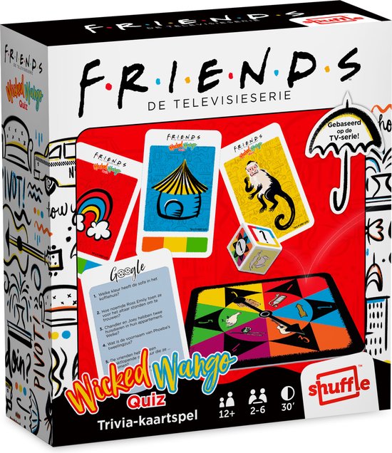 Friends - Wicked Wango Quiz - Série TV Friends - Bamboozled - Jeu de société - Jeu de plateau - Jeu de cartes - Quiz