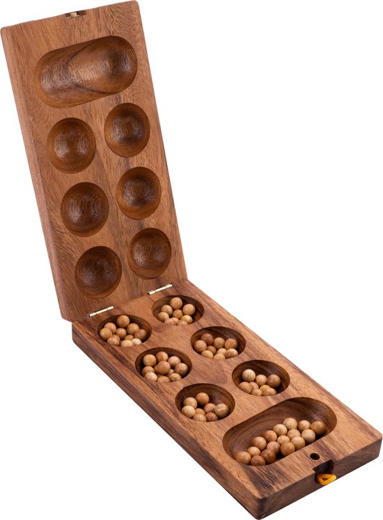 Awalé - Maat Large – Houten Afrikaans Strategiespel – Mancala Bordspel Spelers – Ecologisch Acaciahout – Engelhart